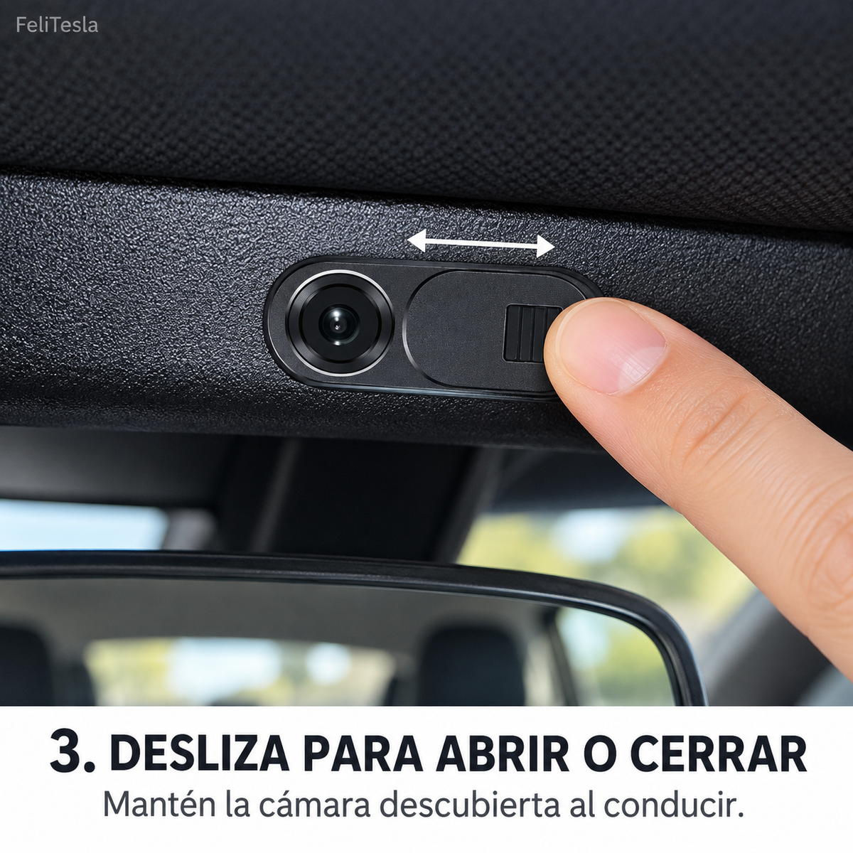 Cubierta deslizante de privacidad para cámara interior Tesla Model Y y Model 3